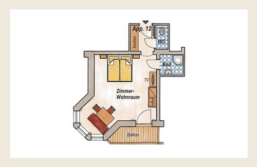 Skizze Appartement 12, Wallnerhof Grossarltal